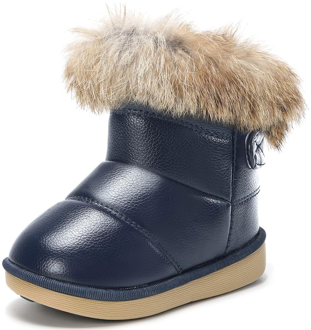 Gaatpot Stivali per Bambine e Ragazze Stivaletti da Neve Scarpe con Invernali Stivale con Imbottitura Calda Impermeabili PU Unisex – Bambini