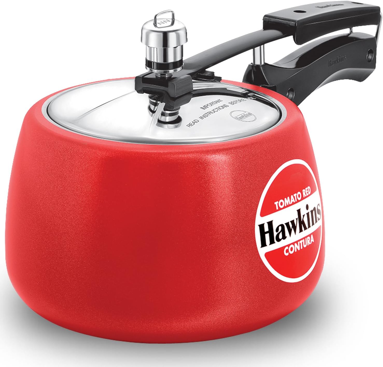 Hawkins 3 Litre Contura Pressure Cooker, Ceramic Coated Handi Inner Lid Cooker, Tomato Red (CTR30)