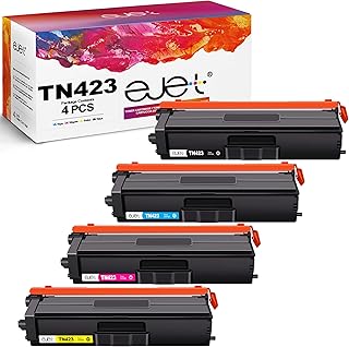 ejet TN423 TN421 Toner Cartridges for Brother TN-423 TN-421 for HL-L8260CDW HL-L8360CDW HL-L9310CDW MFC-L8900CDW MFC-L8610CDW MFC-L9570CDW MFC-L8690CDW L8410CDW (Black Cyan Magenta Yellow, 4-Pack)