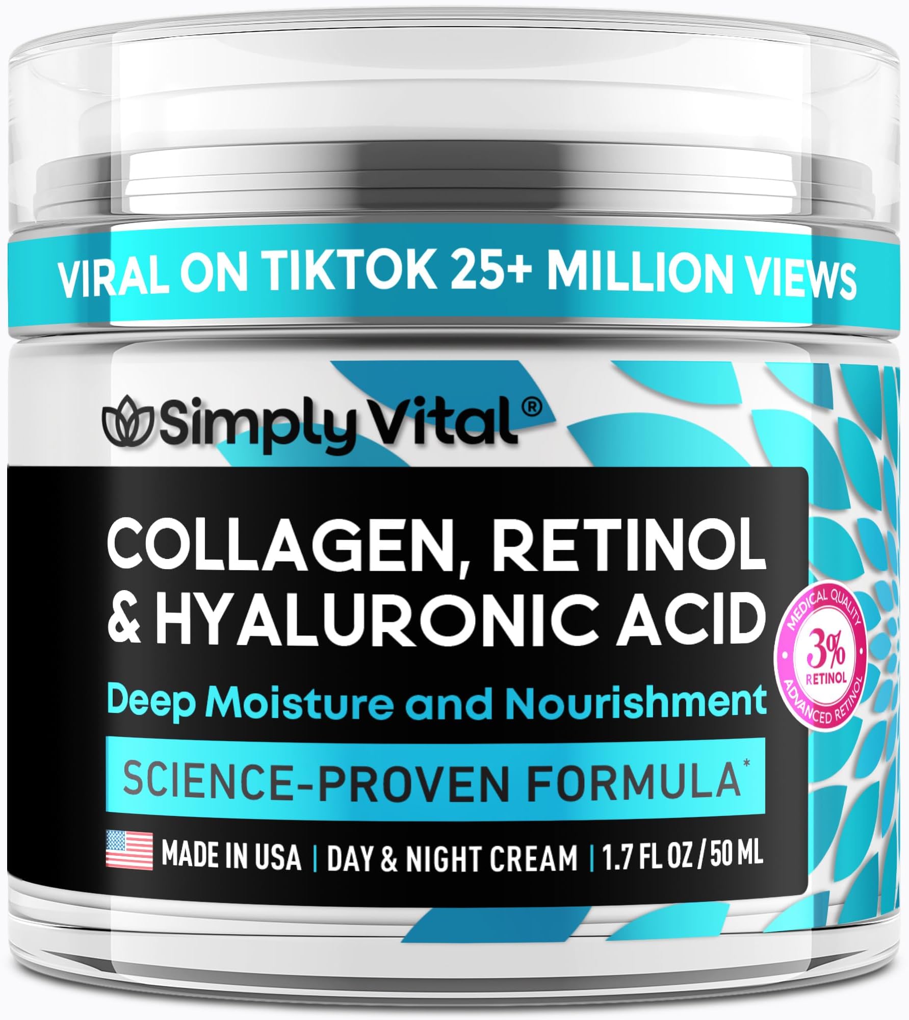 Face Moisturizer Collagen Retinol Cream with Hyaluronic