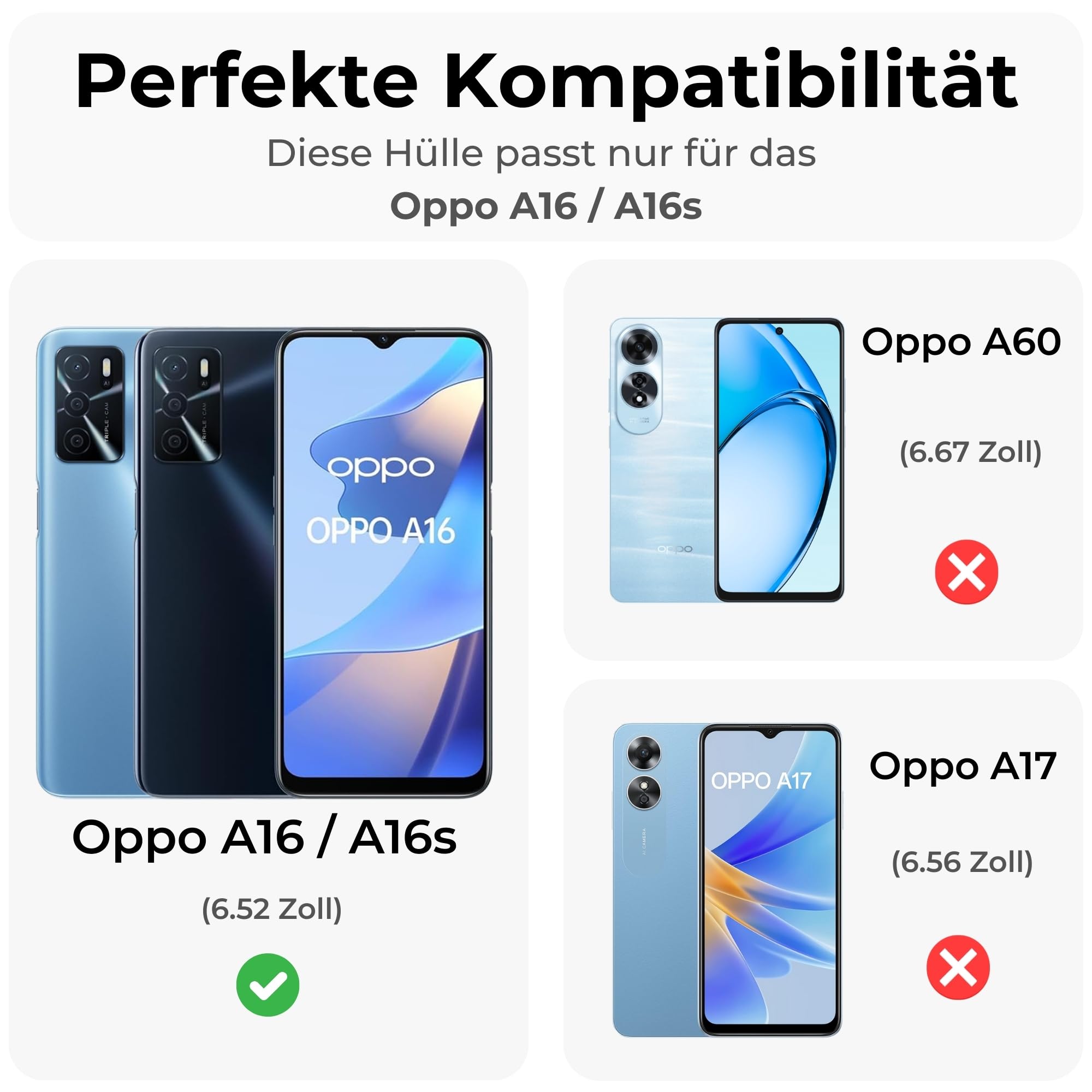 Betterfon Custodia A Portafoglio Per Oppo A16/A16s, Con Flip Cover In PU, Scomparti Per Carte E Banconote, Funzione Leggio, Chiusura Magnetica, Rosa