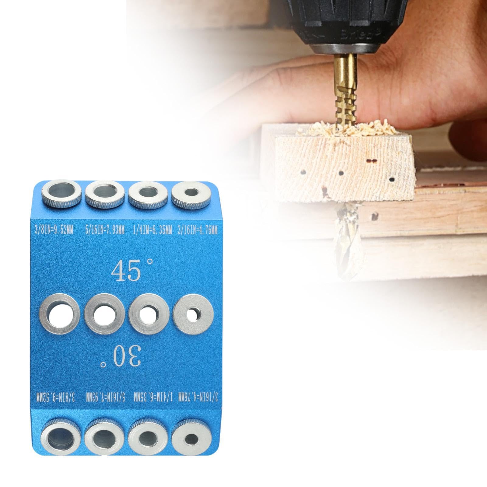 Drill Guide 30 45 90 Degree With 4 Bits – Aluminum Alloy Angle Jig For Cable Railings & Woodworking - View #11