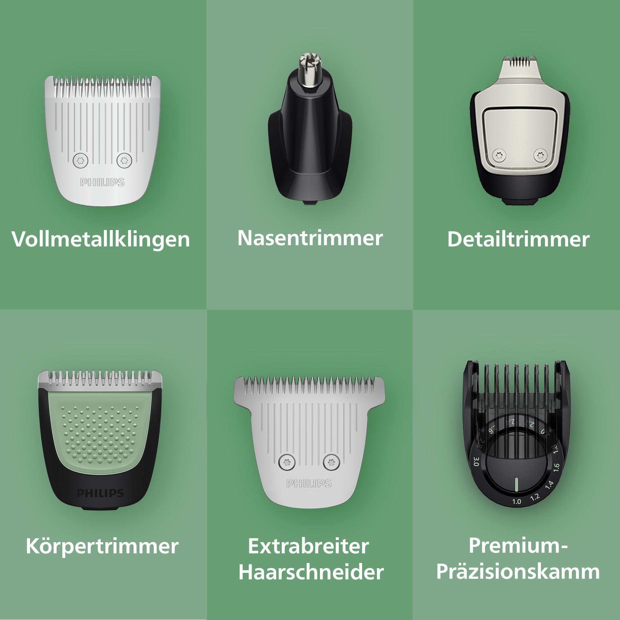 PHILIPS Multigroom 7000 Herren Barttrimmer Haarschneider 19-teilig selbstschärfende Klingen 26 Längeneinstellungen MG7962/30