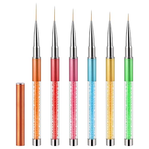 Artdone Juego de 6 pinceles para arte de uñas, 6 pinceles para arte de uñas de gel, bolĂgrafos de dibujo de uñas para herramientas de arte de uñas, Artdone Juego de 6 pinceles para arte de uñas, 6 pinceles para arte de uñas de gel, bolĂgrafos de dibujo de uñas para herramientas de arte de uñas,