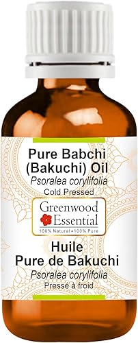 Greenwood Essential Aceite de Babchi (Bakuchi) (Psoralea corylifolia) Prensado en frío Natural Sin diluir Para diluir aceites esenciales Para