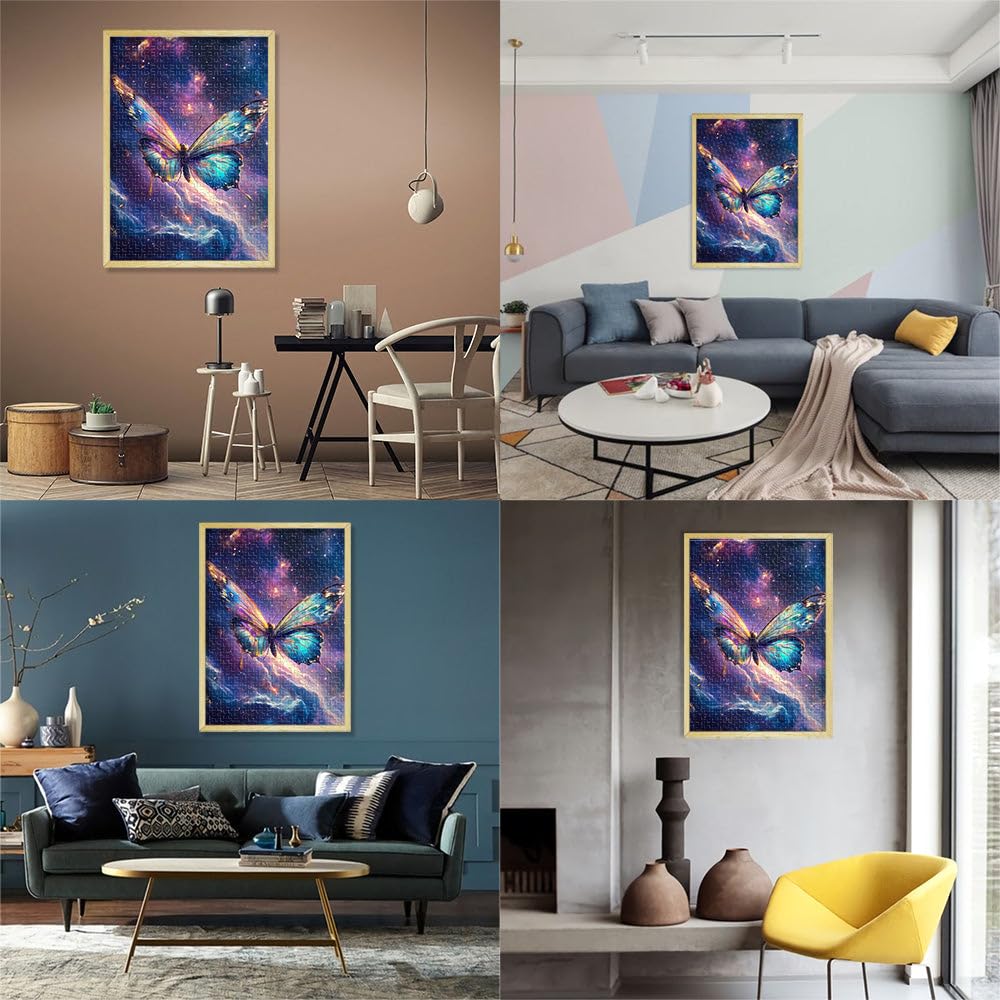 Jeu de Quiz Papillon Cosmique à Ailes de Verre Puzzle 2000 pièces pour Adultes 70x100cm Offrir en Cadeau à Toute la Famille Convient aux 14 Ans et Plus