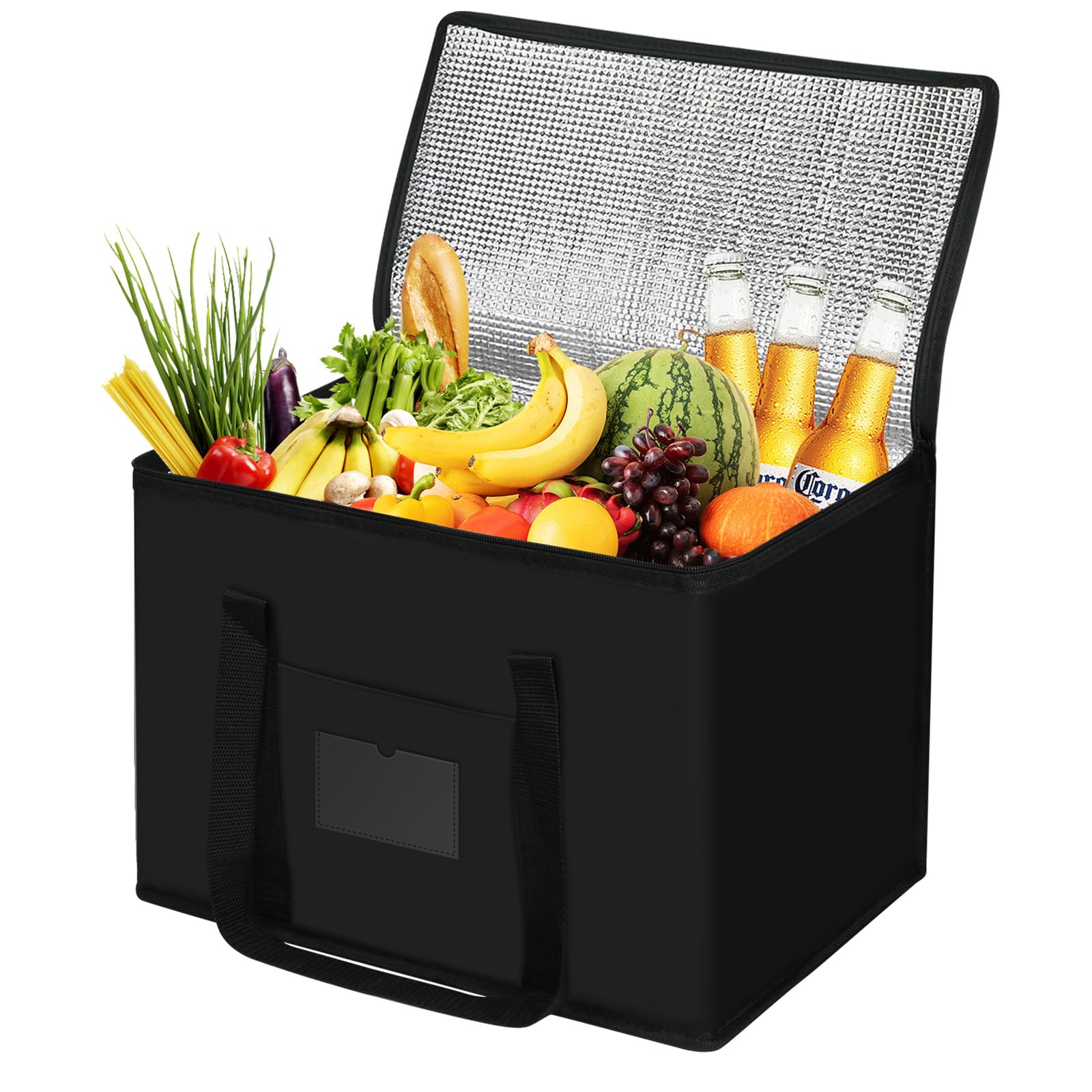 40L Oxford Cloth Cooler Bag, Thermal Cool Bag & Foldable Food Delivery Bag, Insulated for Hot & Cold Food