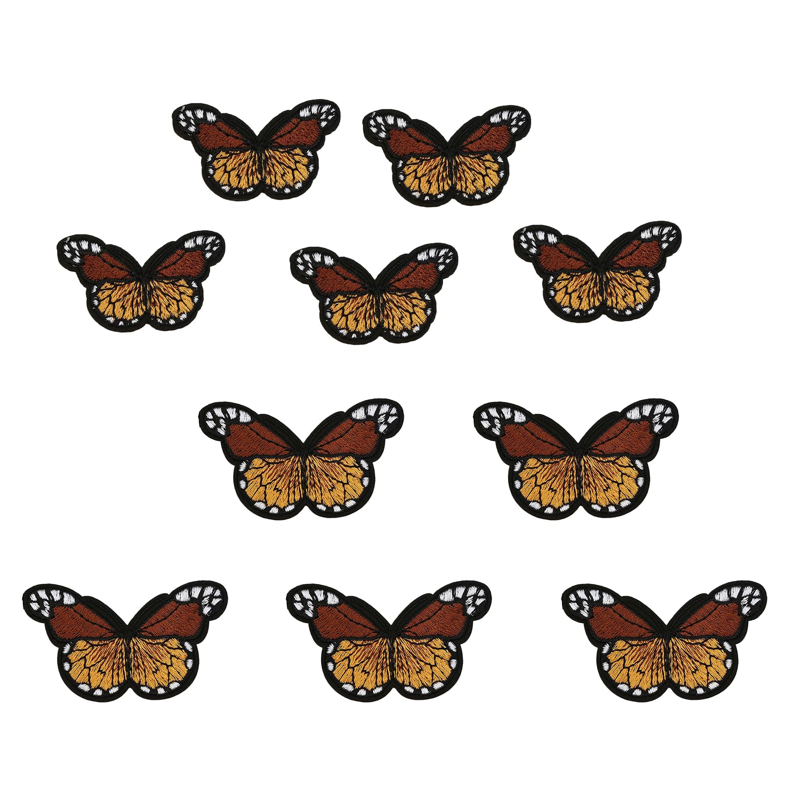 Buxuaaaa Of 10 Butterfly Iron on Patches Applique Butterfly Iron Sew on Patches Clothing for Clothes Bags Tshirt Hat Sew on