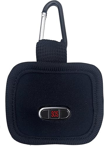 Wanty Cubierta protectora a prueba de golpes antiarañazos ligera de neopreno negro con mosquetón para Tracki GPS Tracker