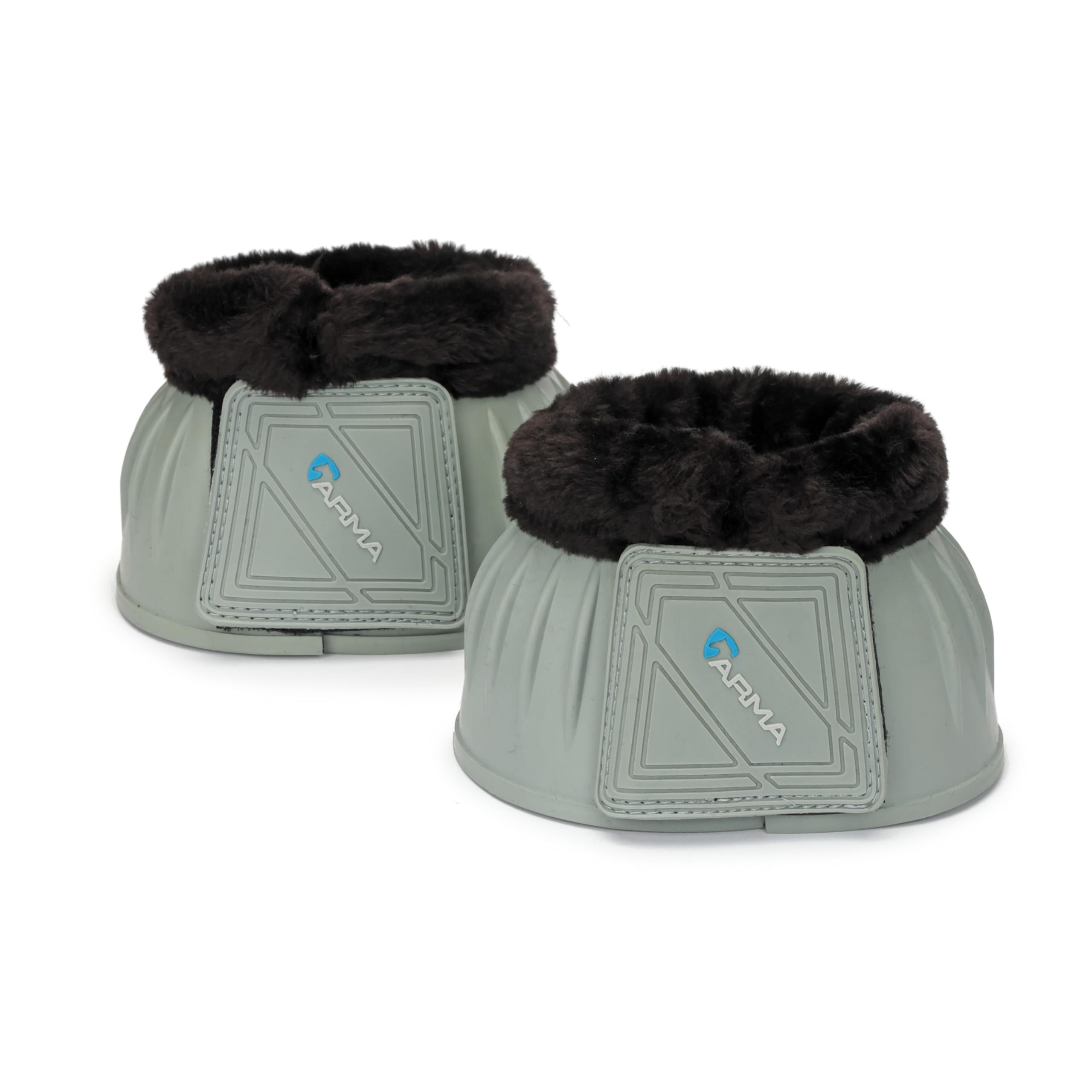 Shires ARMA Fleece Topped Over Reach Boots-Grey-Cob