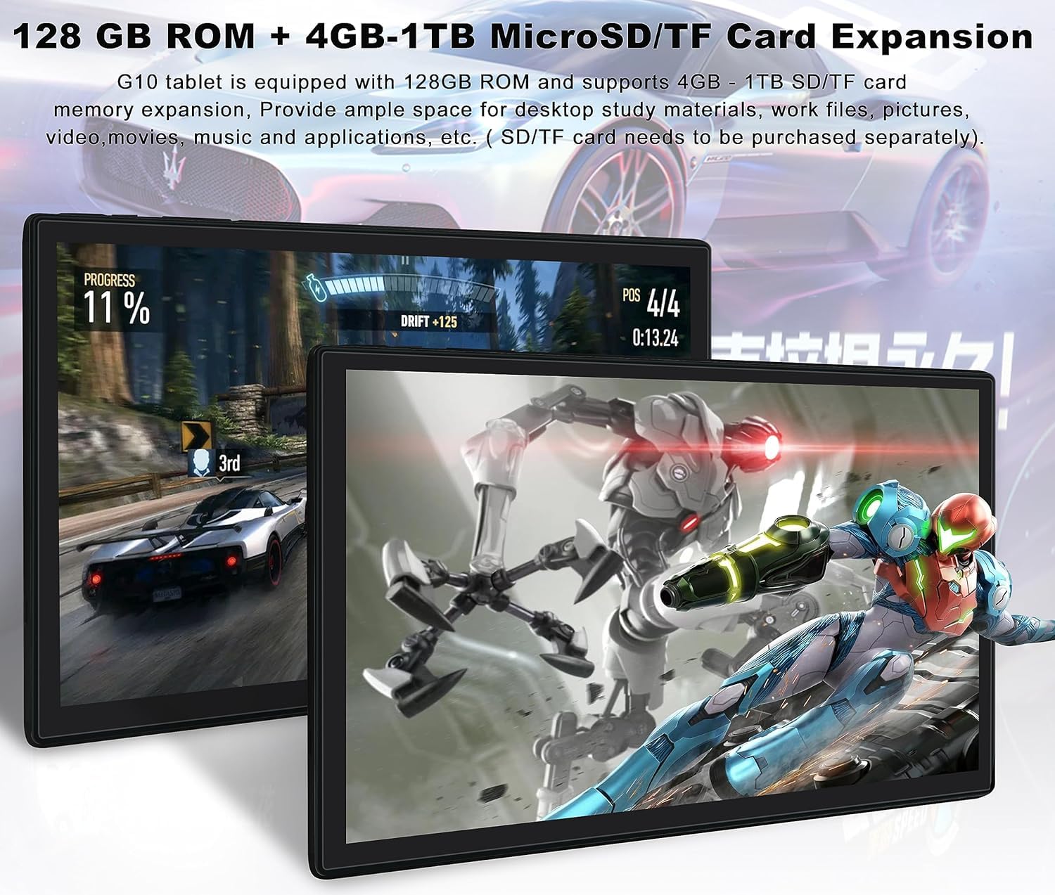 GOODTEL 2024 Newest Tablet 10 Pollici 14GB RAM+128GB ROM (1TB TF),Android 13 Tablets,5G + 2.4G WiFi,Bluetooth 5.0,GPS,Batteria 8000mAh,GMS,8MP+5MP,Tablet PC con Custodia,Tastiera e Mouse,Nero