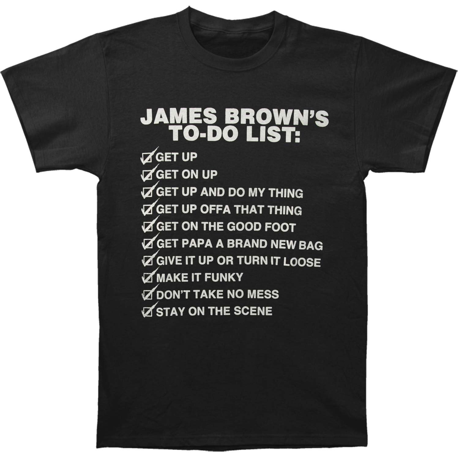 James Brown Men's to Do List T-Shirt Black