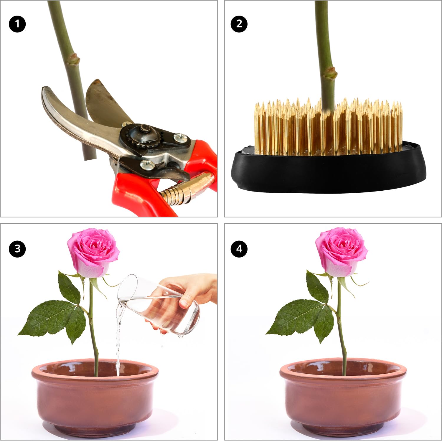 4 Rane Per Fiori In Acciaio Inossidabile - Supporto Per Composizioni Floreali Ikebana - Foto 4