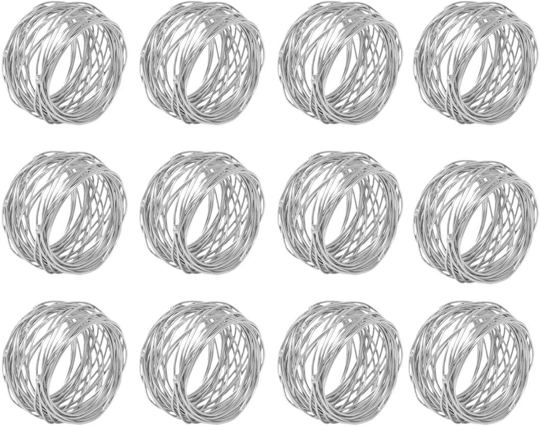 Kaizen Casa Handmade Round Mesh Napkin Rings Holder for Dinning Table Parties Everyday (Silver, 12) : Home & Kitchen