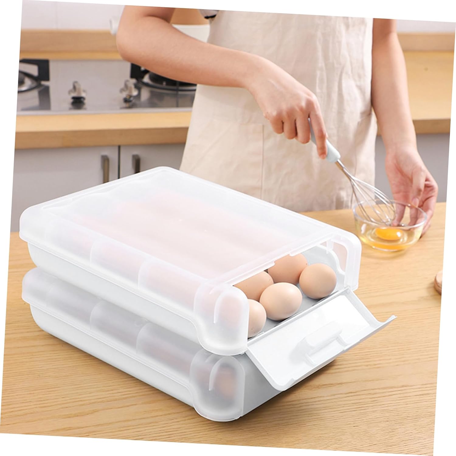 3pcs Kitchen Storage Box Egg Drawer Thickened Egg Organizer Reusable Egg Tray Egg Accessory Plastic Egg Organizer Convenient Egg Tray Egg Supply Plastic Egg Tray re-usable