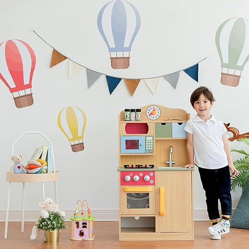 Miniatura 10 de Teamson Kids Juego de cocina de juego de simulación con accesorios Little Chef Florence Classic White Green Yellow Kids Play Kitchen