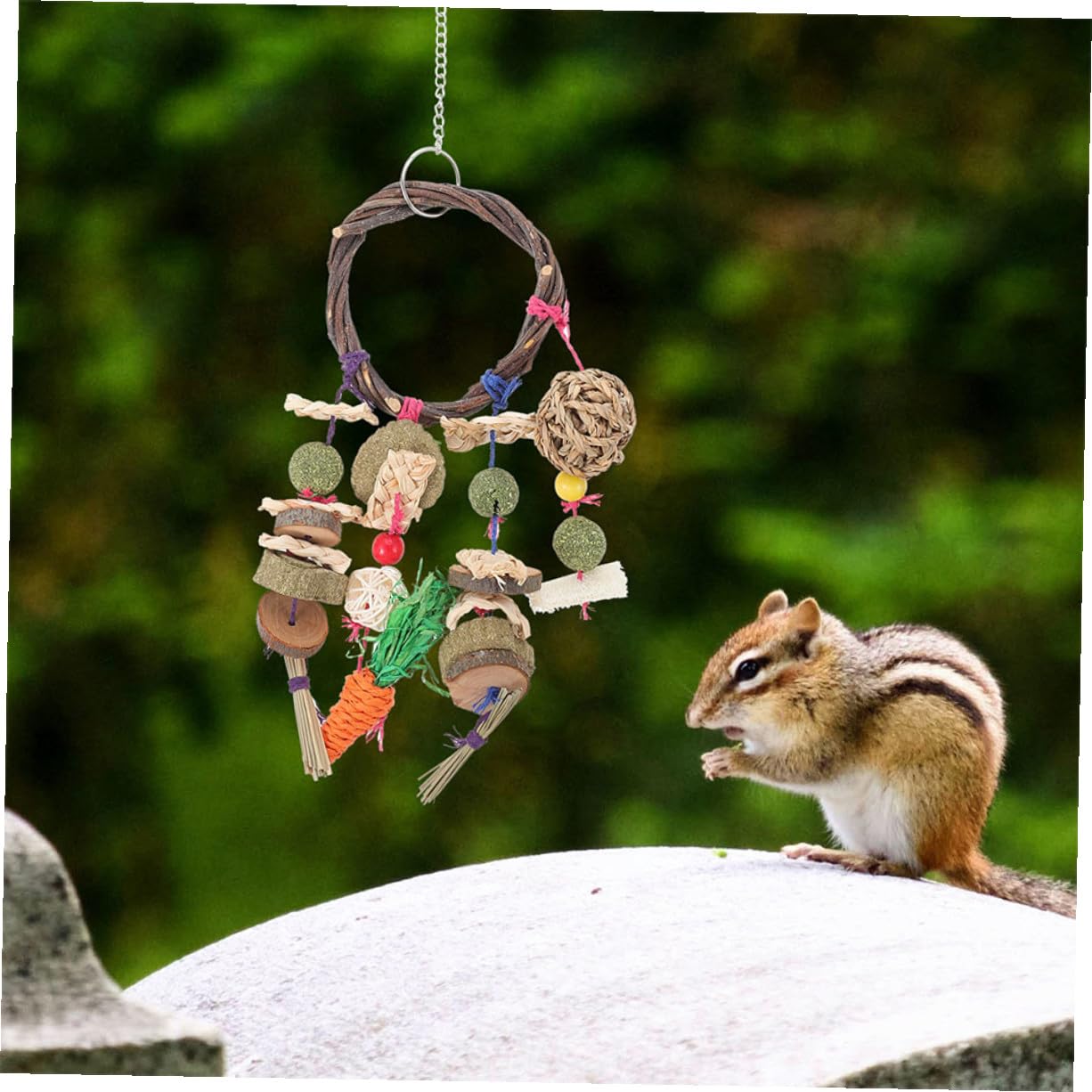 2 Stück Hängendes Kaninchen Kauspielzeug Geruchsfreies und Stabiltes Hamster und Kleintierspielzeug zum Aufhängen für Spiel und Training