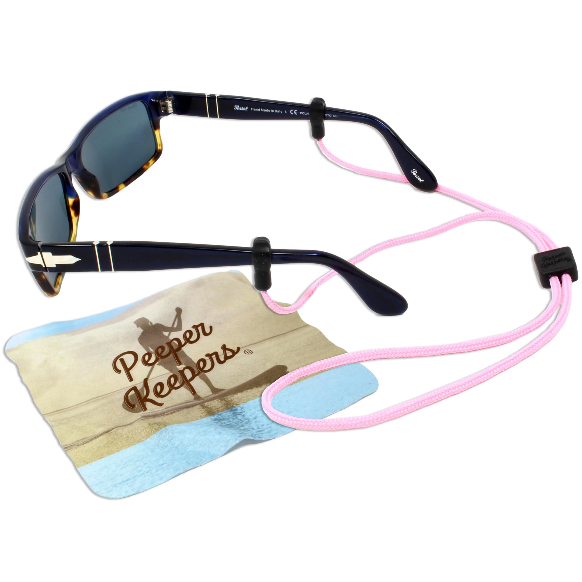 Eyeglass Retainer &amp; Sunglass Holder Supercord Adjustable w/Microfiber Cloth