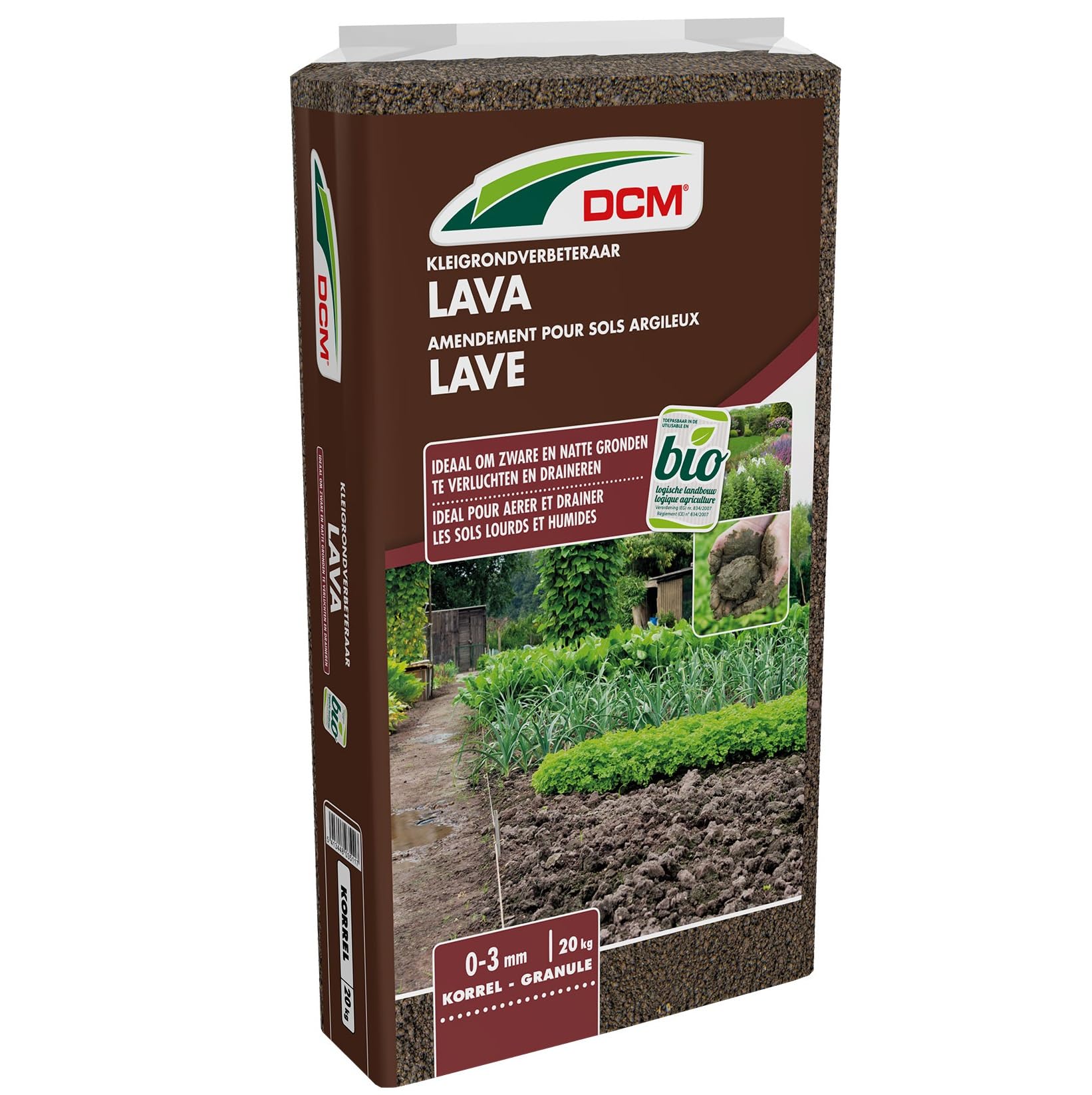 DCM Améliorateur de sol argileux Lava 20 kg - Pour l'aération, le drainage et l'amélioration du sol