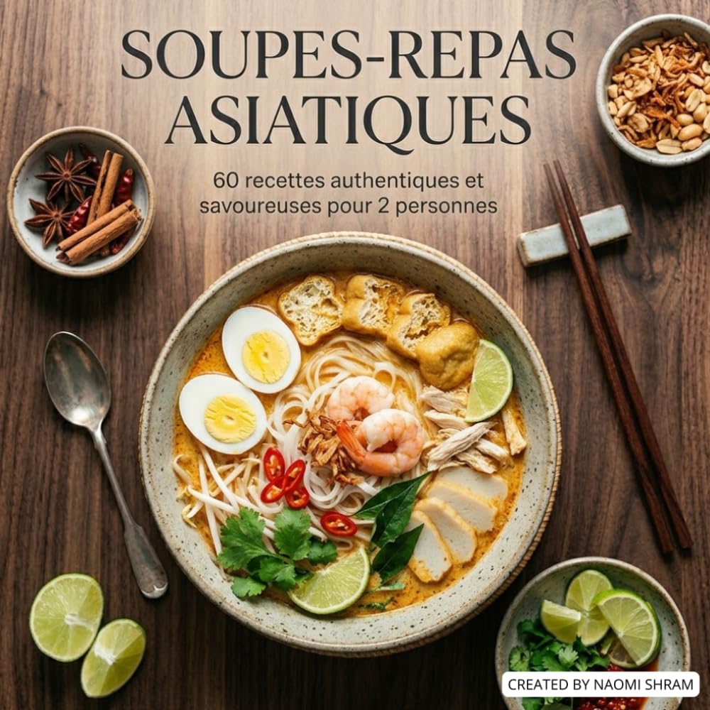 Soupes-repas Asiatiques: 60 recettes authentiques et savoureuses pour 2 personnes