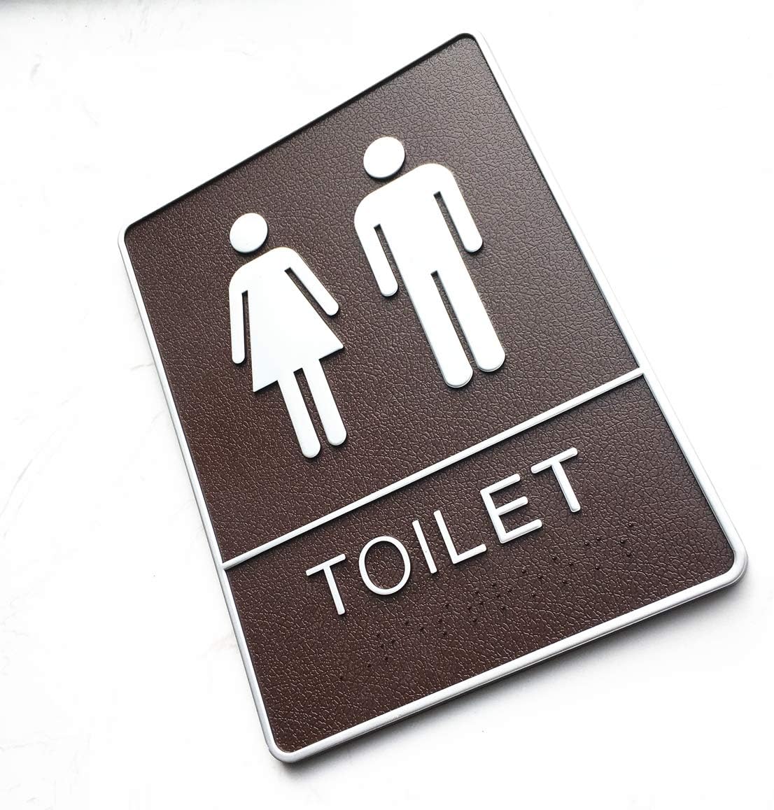 Self Stick Toilet Door Plaque Man & Woman Unisex Signs Sticker 1 PCS 6x8 inch (Single)