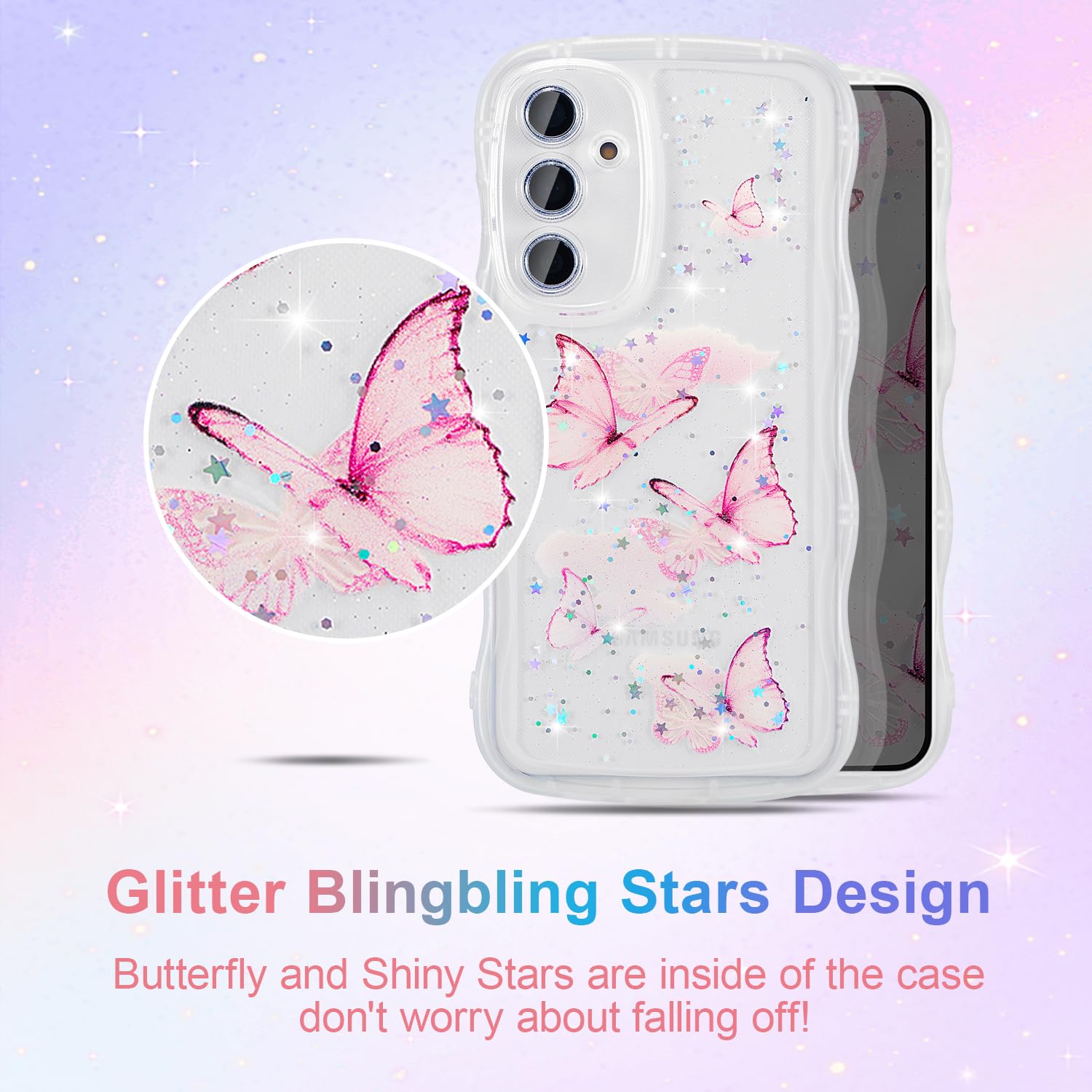 Amazon.com: UEEBAI Wave Butterfly Case for Samsung Galaxy S25 5G