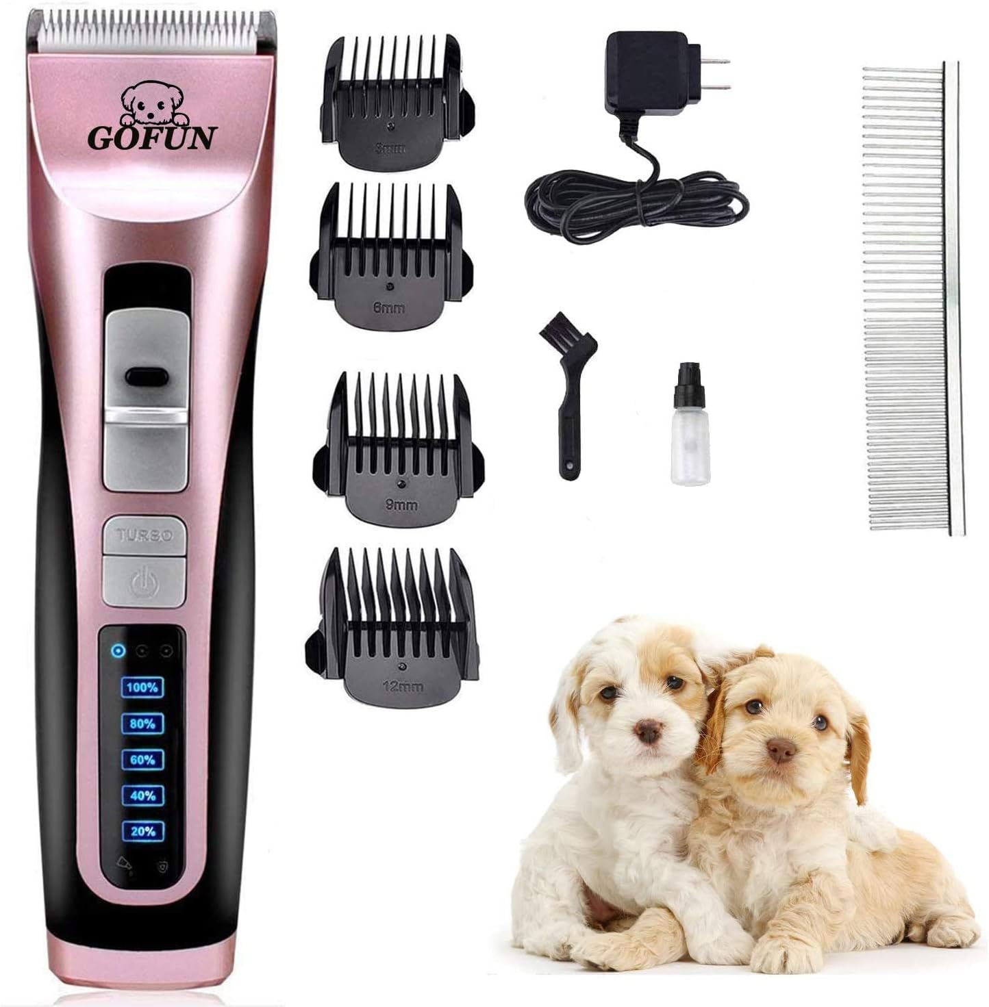 Pet Grooming Clippers - 3 Speed Cordless Low Noise Dog Shavers Clippers Powerful Dog Trimmer Rechargeable Pet Dog Hair Clippers Electric Hair Clippers Set for Dogs Cats