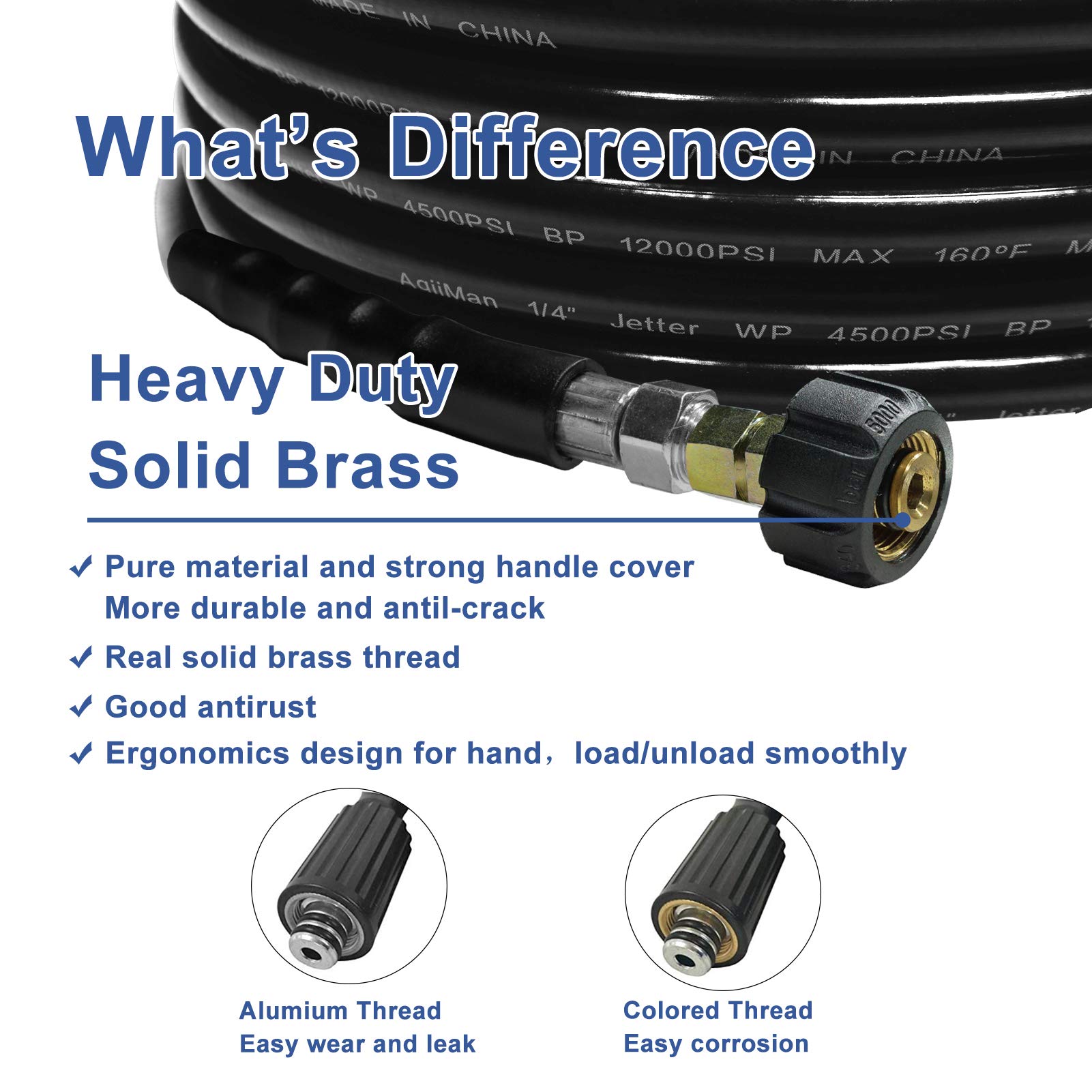 Buy AgiiMan Sewer Jetter Kit for Pressure Washer 1/4 Inch 100 ft