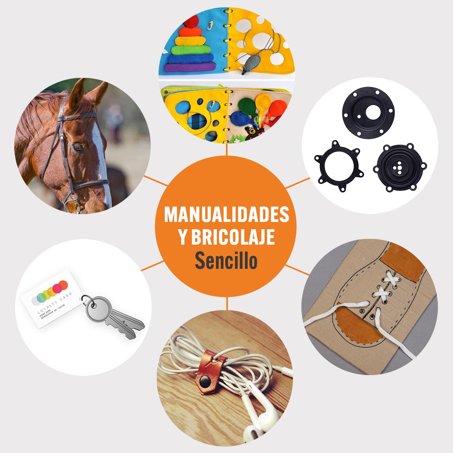 Set de Remachadora de Cuero para Cinturones, Correas, Collares para Perros, Sillas, Zapatos, Tejidos, Bricolaje o Manualidades. Agujereador Rotatorio, de Varios Tamaños