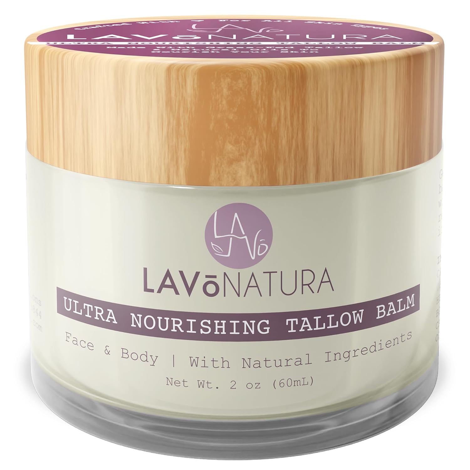 Beef Tallow Balm Skin – Whipped Grass-Fed Tallow Moisturizer for Face, Hands & Body with Bakuchiol, Rosehip Oil & Shea Butter for Dry & Sensitive Skin, Unscented – 2 oz | LAVōNATURA