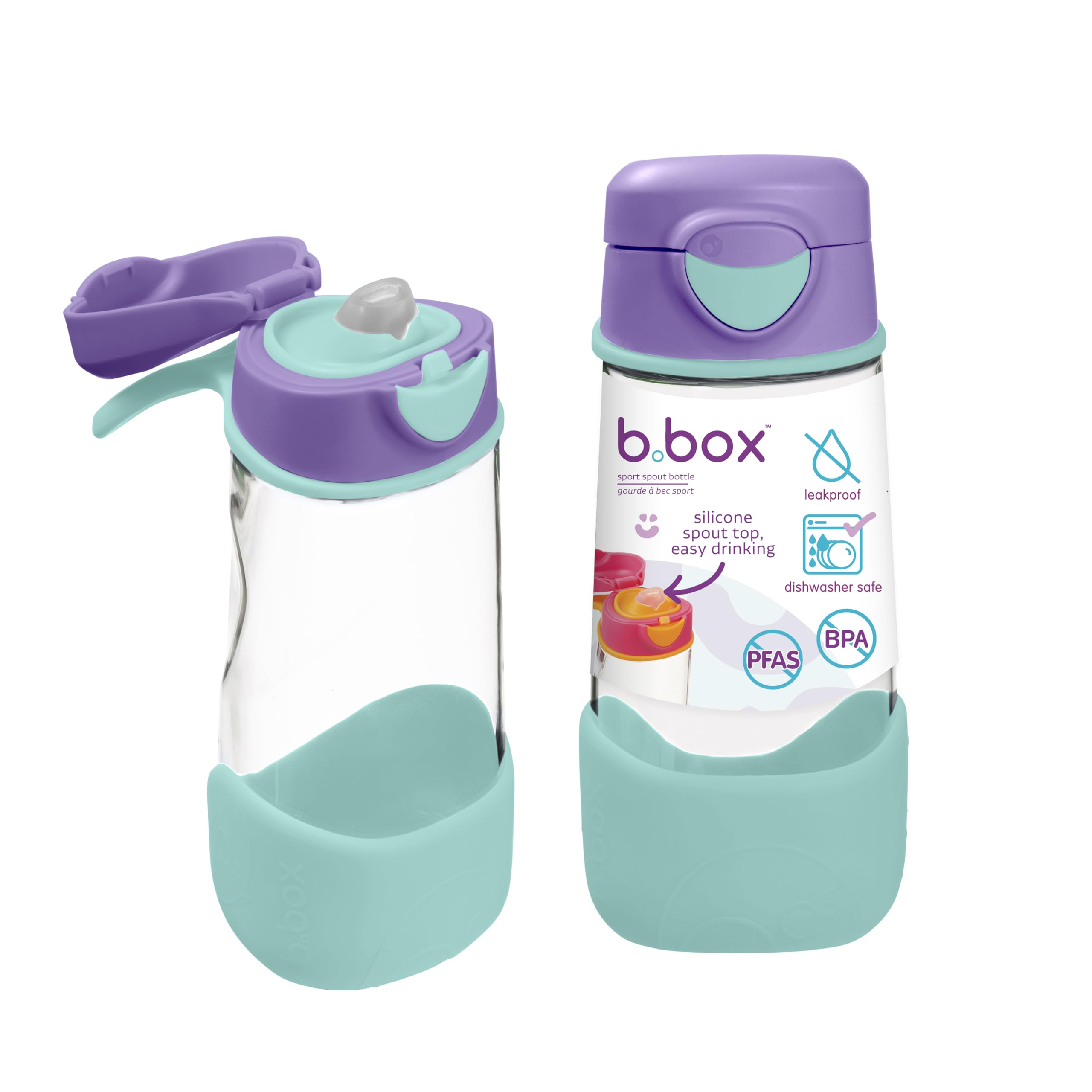 b.box Sport Spout Drink & Water Bottle | Easy Grip Bottle and Leakproof Lid | Cool Modern Child Friendly Design, Tilt and Sip | 450ml