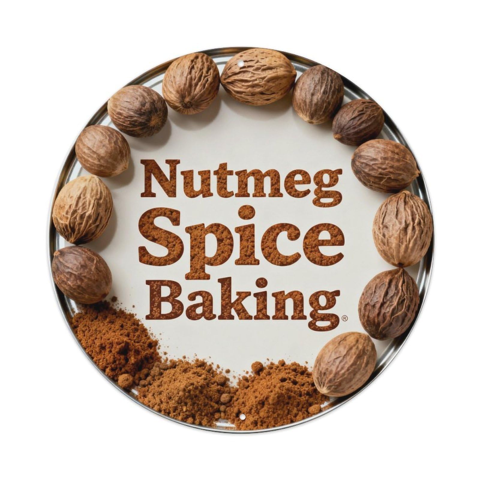 Nutmeg Spice Baking Metal Tin Sign Plaque