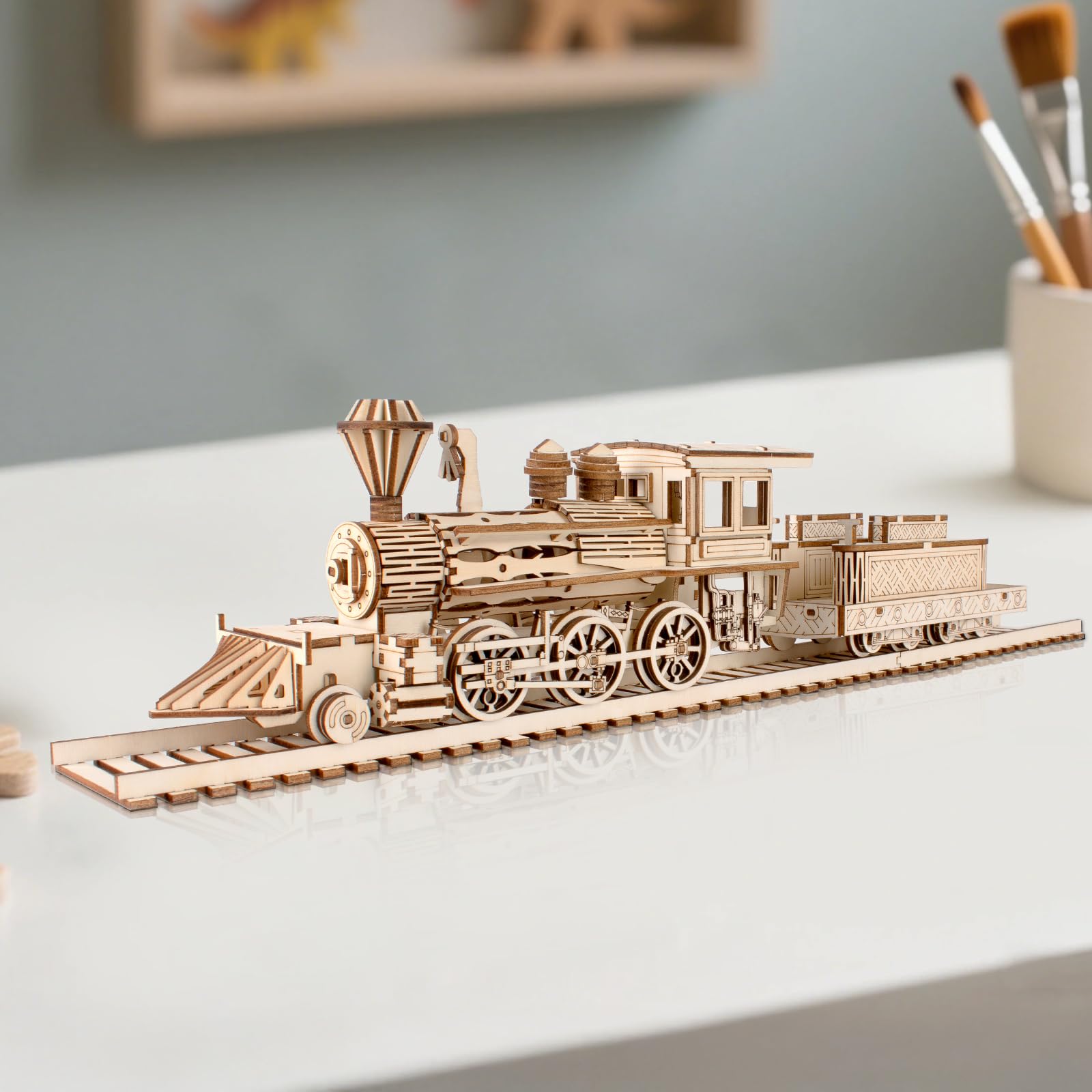 Comfoyar Puzzle 3D Treno Vapore, DIY Costruzioni Legno, Modellismo Costruire Adulti, Kit Fai Da Te Creativo Modellini, Decorazioni Casa e Regali Natale San Compleanno Valentino per Uomo
