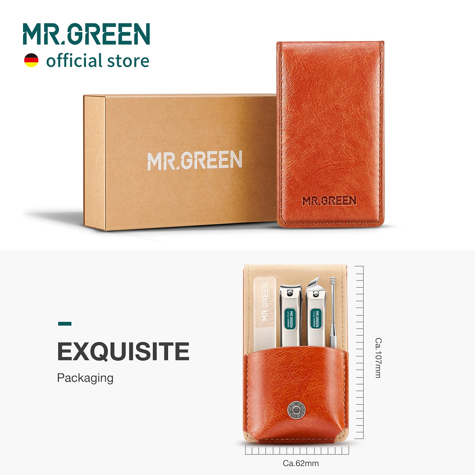 MR.GREEN Portable Stainless Steel Manicure and Pedicure Set with Travel Case
