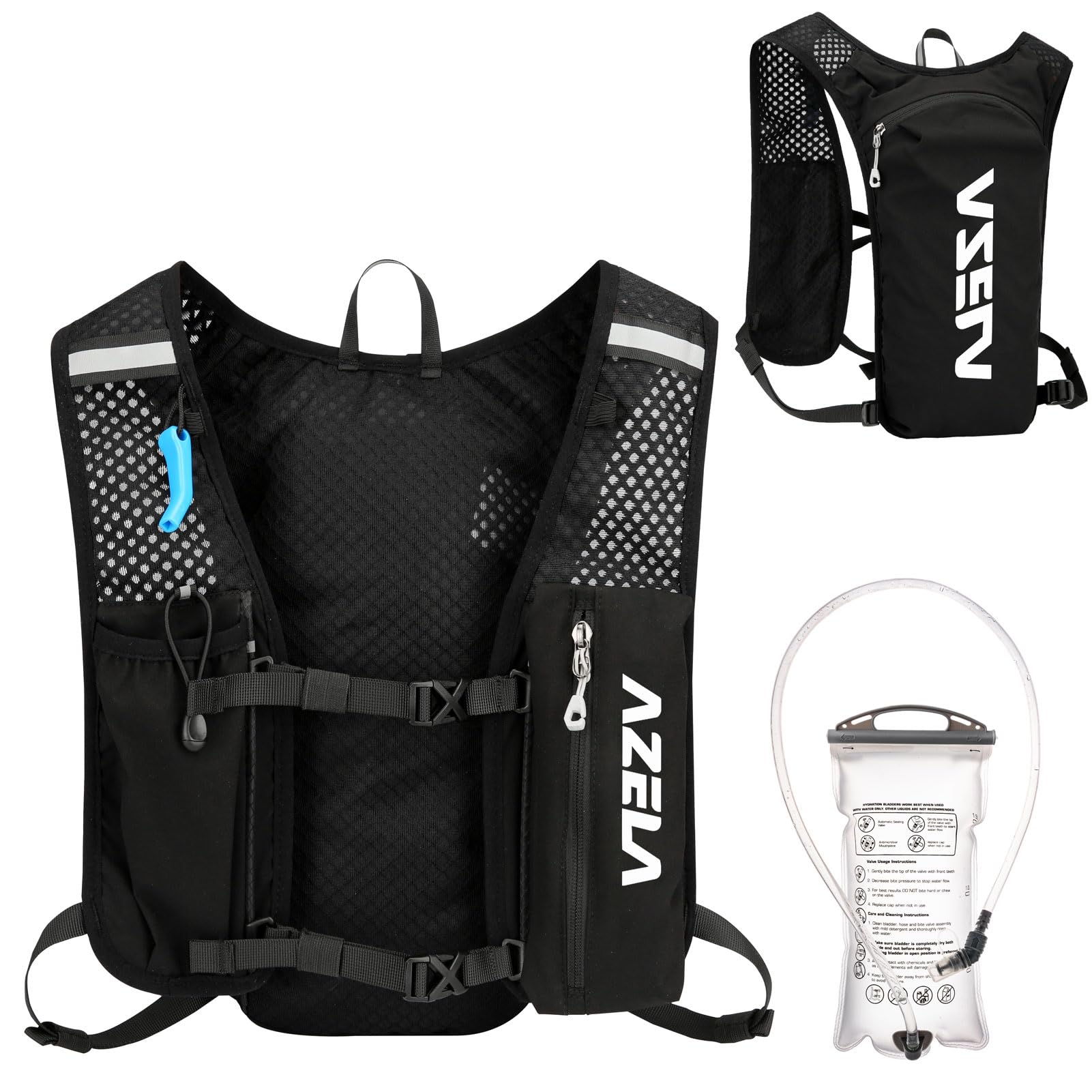 Azarxis Running Water Bottles Flask BPA Free Leakproof Hydration Vest Packs Waist Belt Replacement for Triathlon Marathon Hiking Cycling Climbing Runner