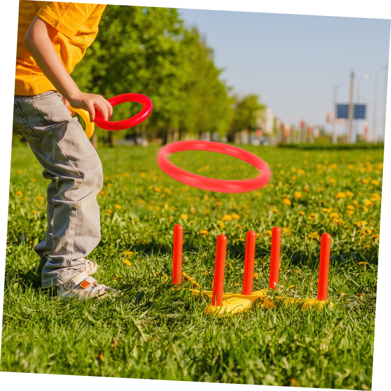 ifundom Plastic Ring Toys Set 20pcs Toss Rings Boys and Girls for Pool Outdoor Toss Plaything Bright Design