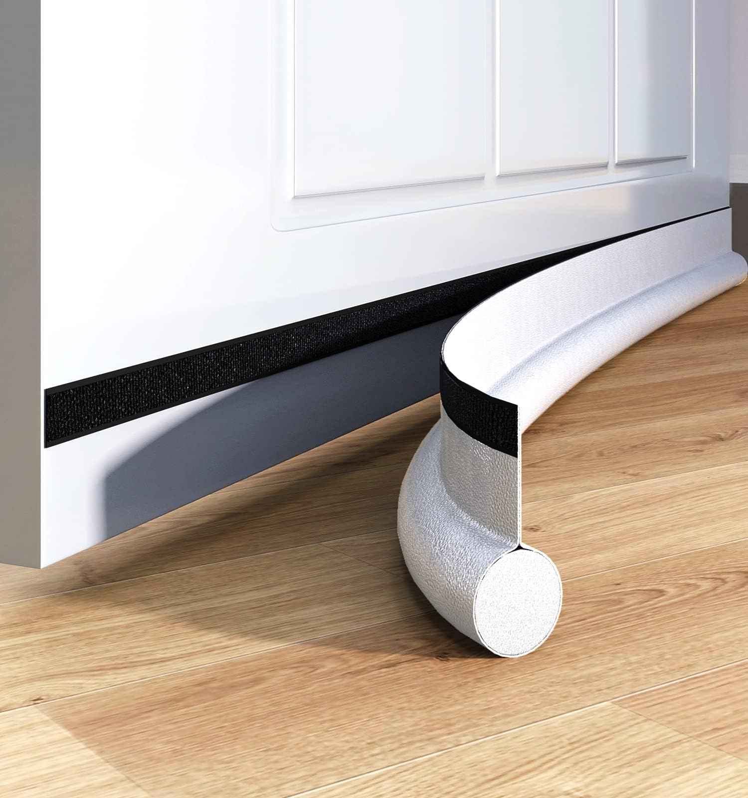 Door Draft Stopper,Door Draft Stoppers for Bottom of Door 37", Adjustable Under Door Draft Stopper,Under Door Draft Blocker Stop Noise,Air,Wind,Sound,Light,Under The Door Draft Guard Soundproof,White