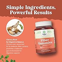 Vista 5 de Gomitas de fibra para adultos - Suplemento de raíz de achicoria con apoyo prebiótico para la salud intestinal y digestiva - Gomitas de digestión