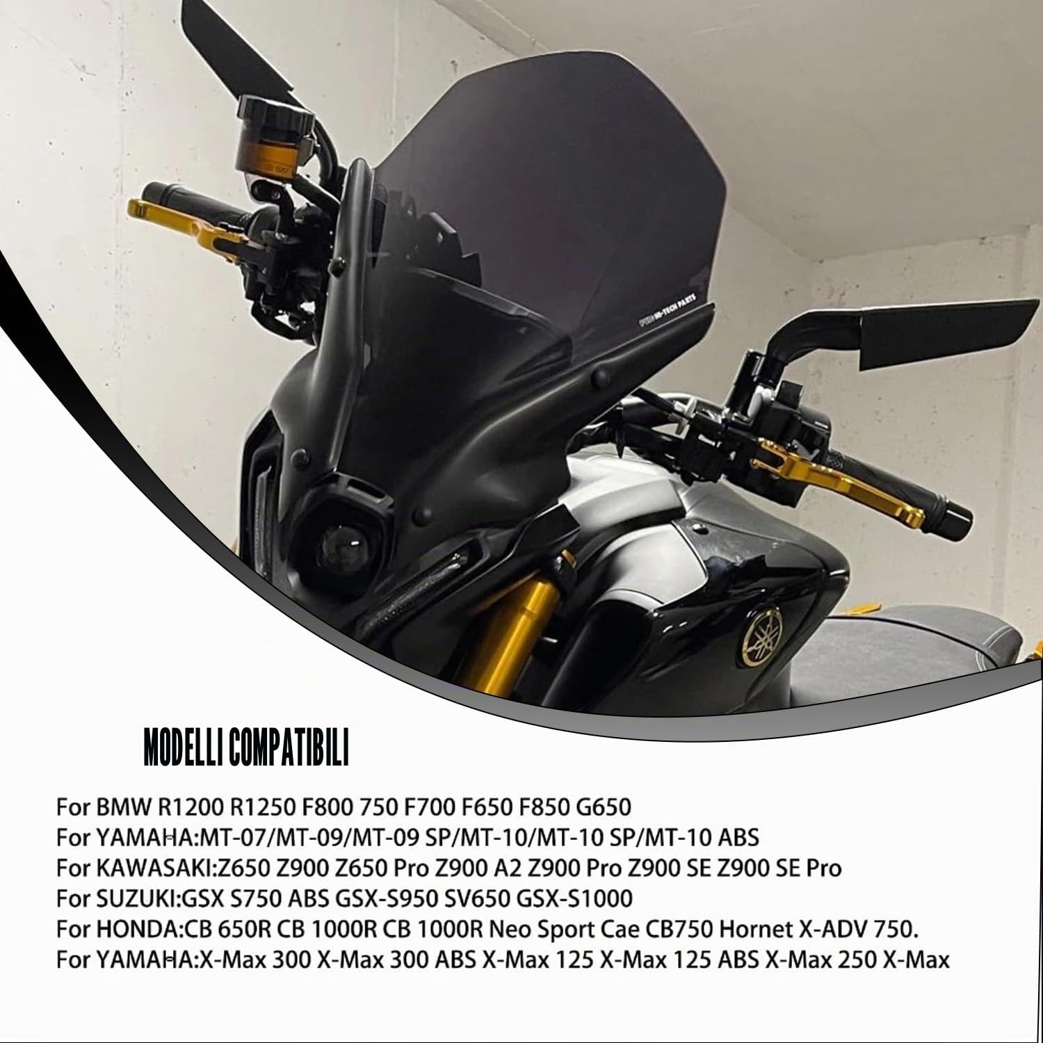 Specchietti moto 180° ruotabile alluminio CNC M8 M10 Sport moto specchietti laterali per MT07 MT09 CB650R CB1000R R1200 R1250 X-max 300 X-ADV 750 (dimensioni ridotte B)