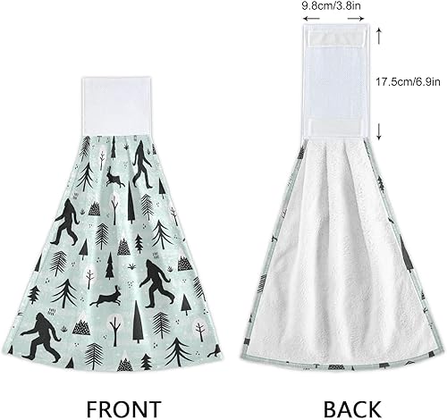 Miniatura 3 de Bigfoot Jackalope - Toalla de cocina, 2 piezas, toalla de mano súper suave, absorbente, secado para colgar en el baño, granja, mesa, decoración del