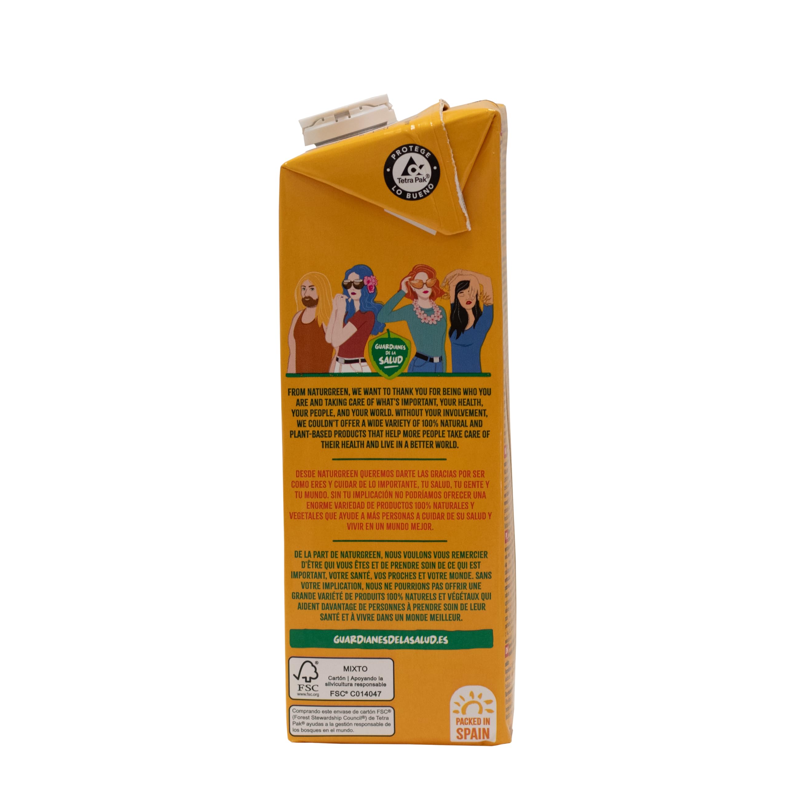 NaturGreen - Oat/Avena Calcium Sin Azúcar Añadido, Bebida Vegetal de Avena sin Azúcares Añadidos y con Calcio, 100% Vegano, Sin Soja, Sin Gluten, Sin Lactosa, Sin Frutos Secos - 1L