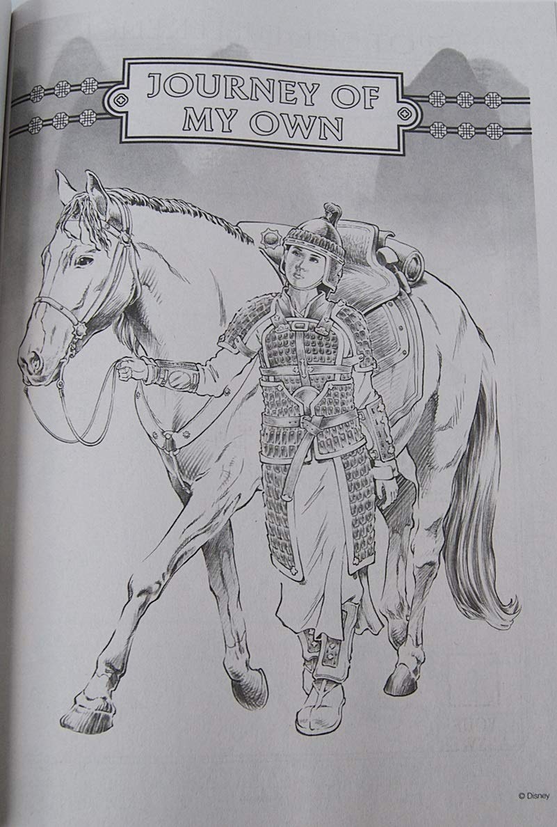 Mulan Coloring Activity Book with Realistic Pictures, Puzzles, Mazes, Sketching -64 Pages