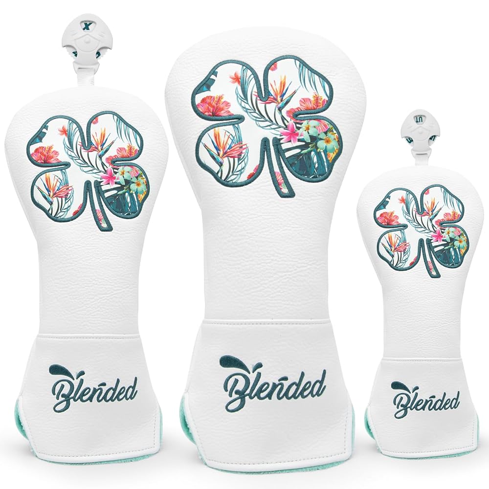 Amazon.com : BAIRBRE Golf Club Covers White Lucky Clover
