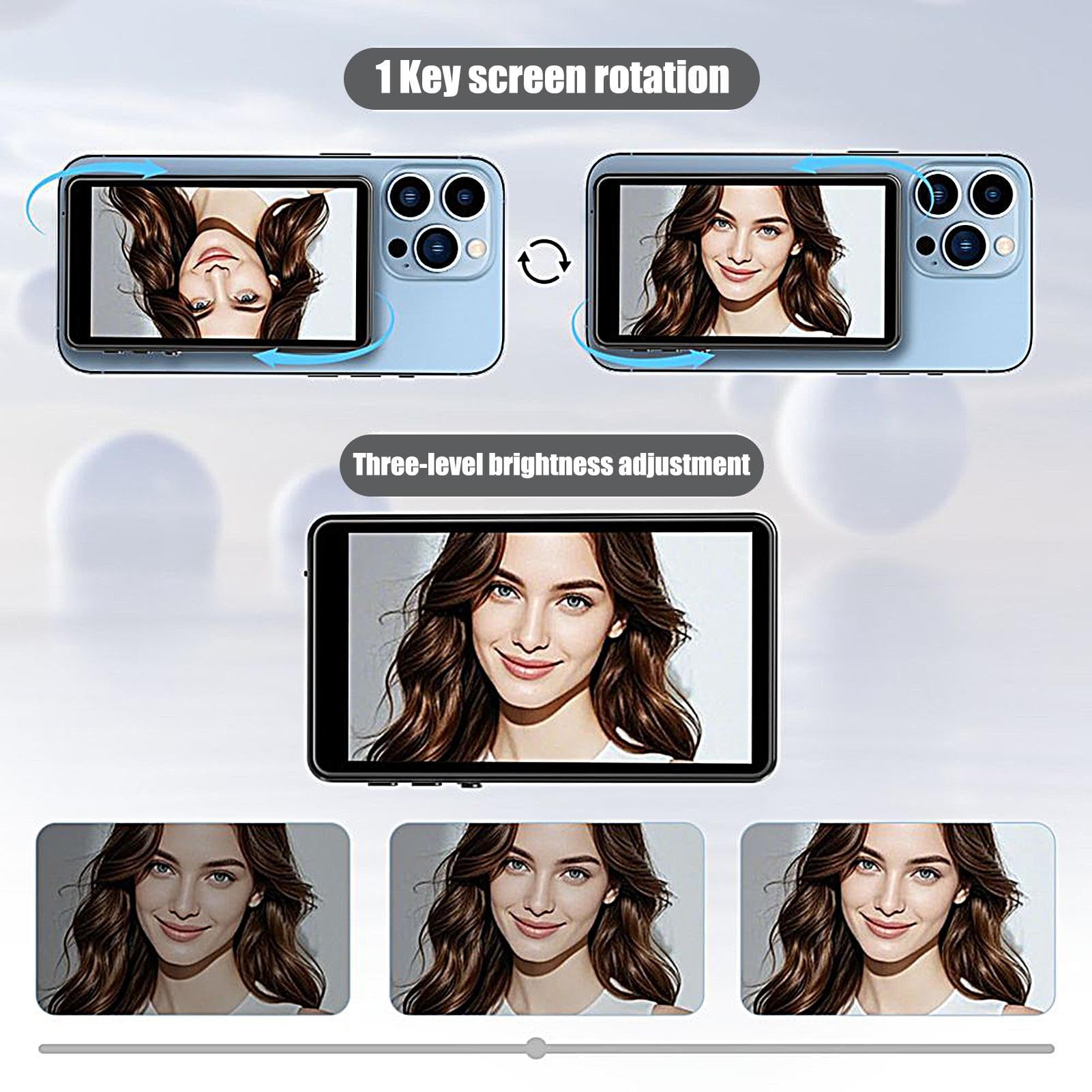 Monitor per Autoscatti Vlog Monitor Selfie Senza Fili con Registrazione | Accessorio Smartphone Senza Ritardo per Vlog, Foto, Video e Live Streaming