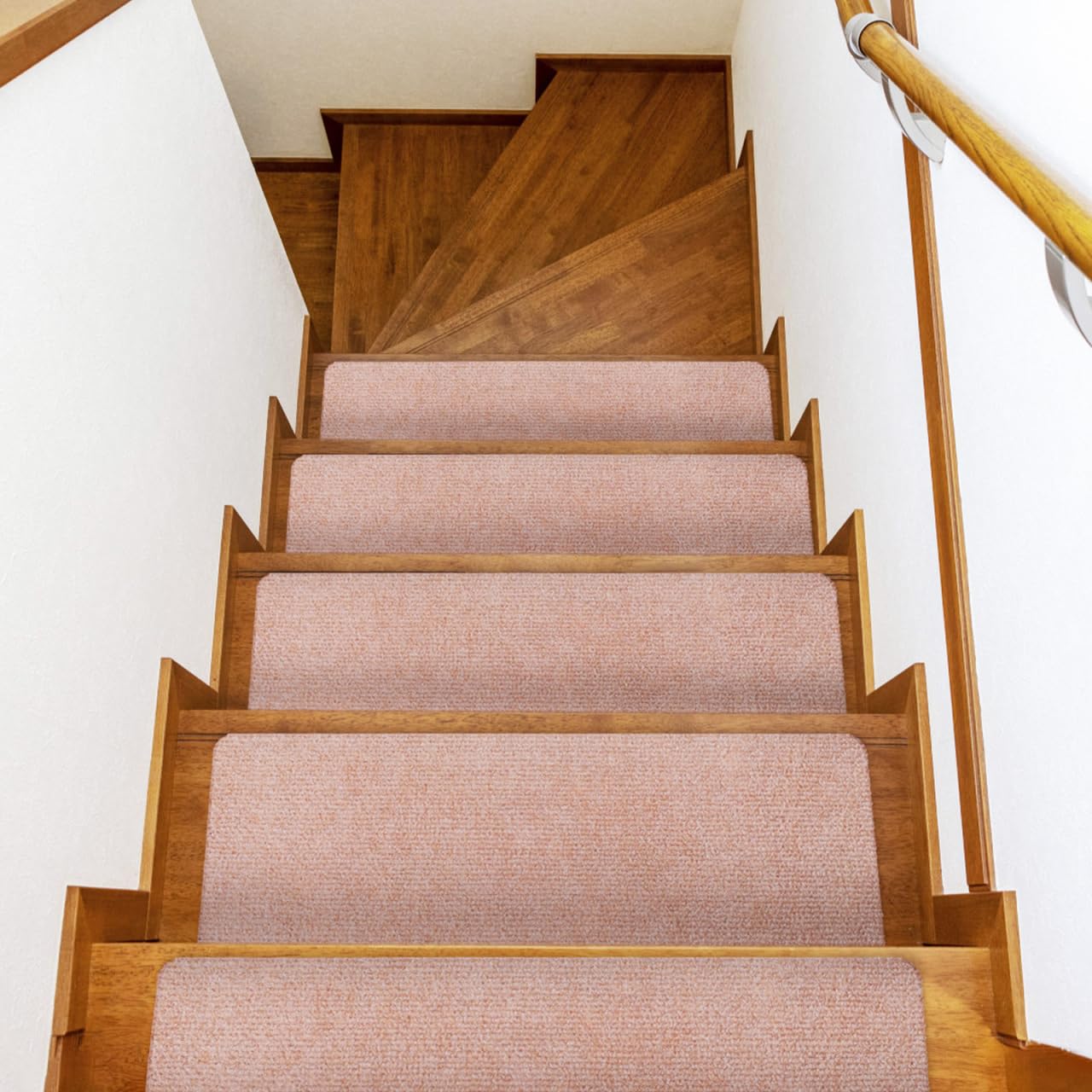 ABOOFAN Lot de 15 tapis d'escalier pour escaliers d'intérieur moquette, tapis d'escalier pour moquette, peler et coller les marches d'escalier
