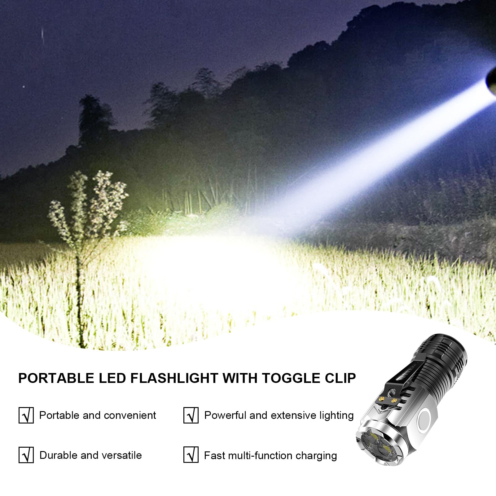 Lampe Torche Ultra Puissante WOVTE 30000-100000 Lumens – Rechargeable LED