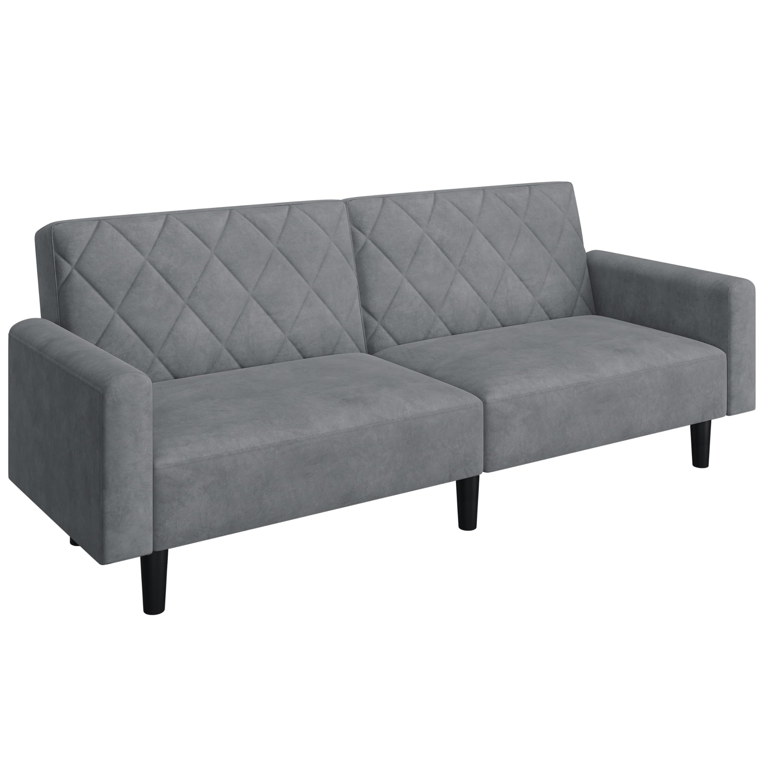 Yaheetech Canapé 3 Places Avec Pouf - Canapé D'Angle Rembourré Moderne En Tissu Noir Pour Salon