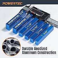 Vista 6 de POWERTEC Juego de 15 barras de configuración de altura de bloques de ajuste, barras de configuración de mesa de enrutador para la altura de la broca