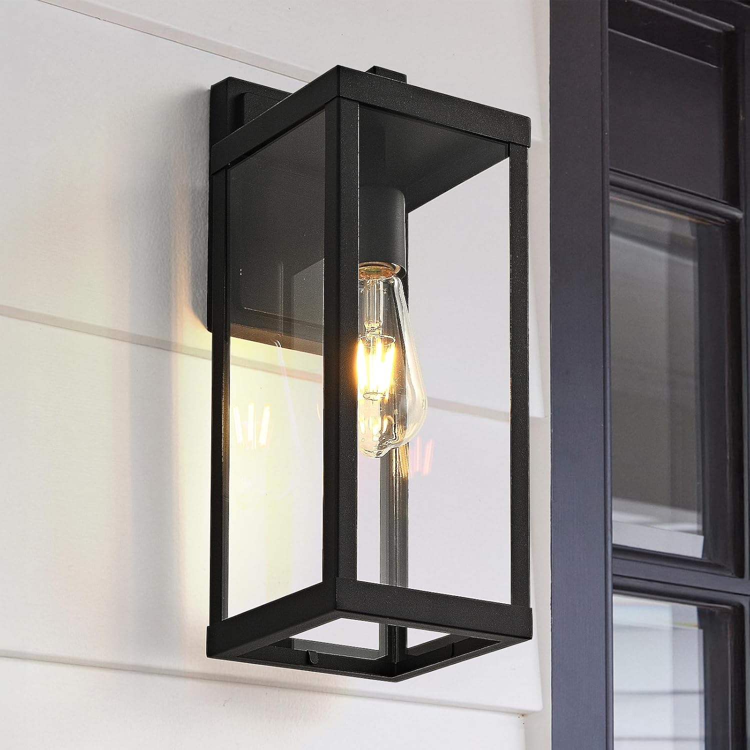 Black Outside Lights for House 15" H Outdoor Wall Sconce Waterproof Large Exterior Light Fixtures for Garage, Doorway, Porch, Patio,1 Pack
