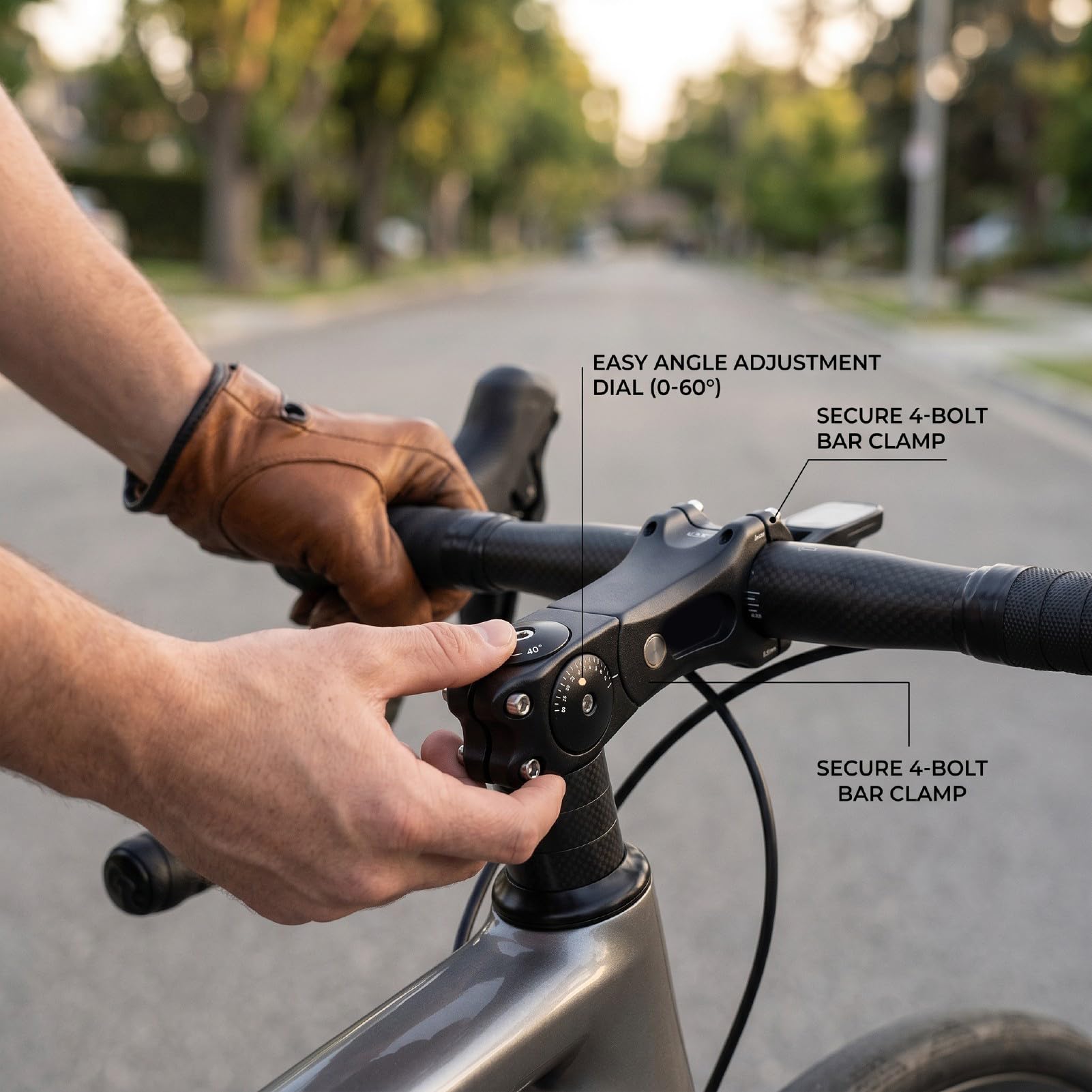 Gefederter Fahrradvorbau, Verstellbarer, Stoßdämpfender Lenkervorbau aus Aluminiumlegierung mit Austauschbaren Federn und 31,8 Mm Klemmdurchmesser für Rennräder und E-Bikes Sport & Freizeit